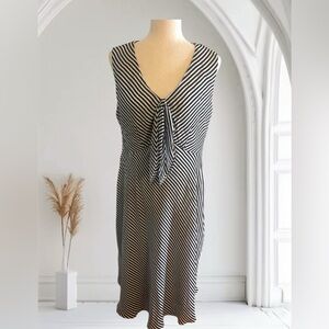 Jessica Howard Black and White Striped Midi Dress Size 12